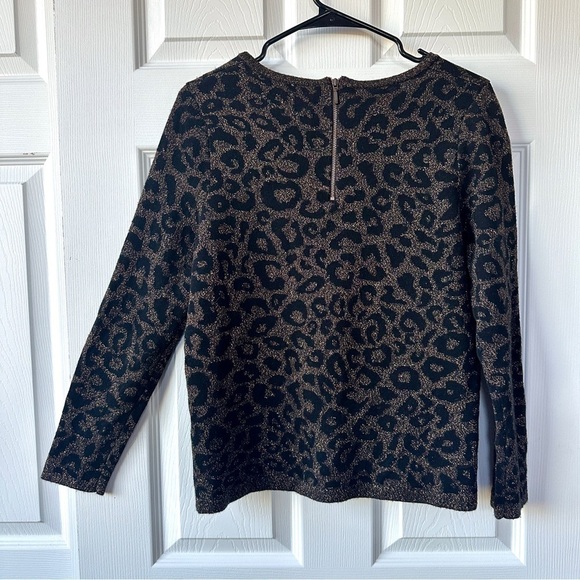 CHICO’S Metallic Leopard Print Wool Blend Sweater. Size 1 - Picture 3 of 8